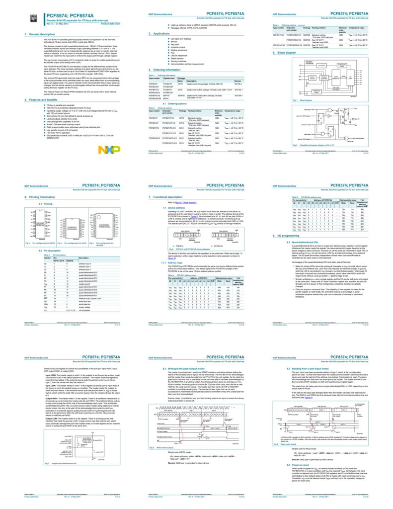 Pre-Visualização do PDF do chip PCF8574 e PCF8574A